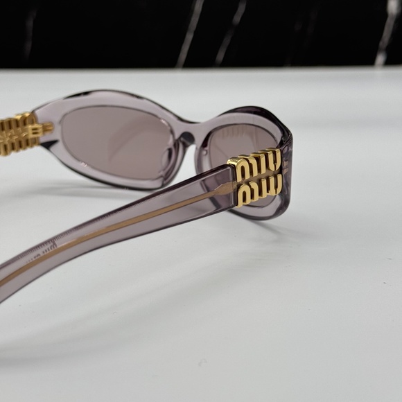 NEW MIU MIU SUNGLASSES MU14ZS 12W20I OVAL PURPLE WOMEN SMU 14Z 12W20I EYEWEAR - Picture 8 of 12